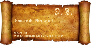 Dominek Norbert névjegykártya
