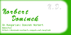 norbert dominek business card